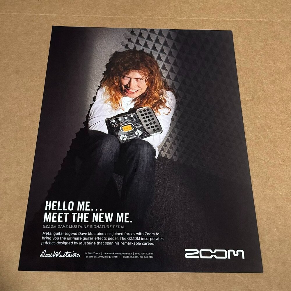 Dave Mustaine of Megadeth - Zoom Guitar Effects - 2011 Print Advertisement